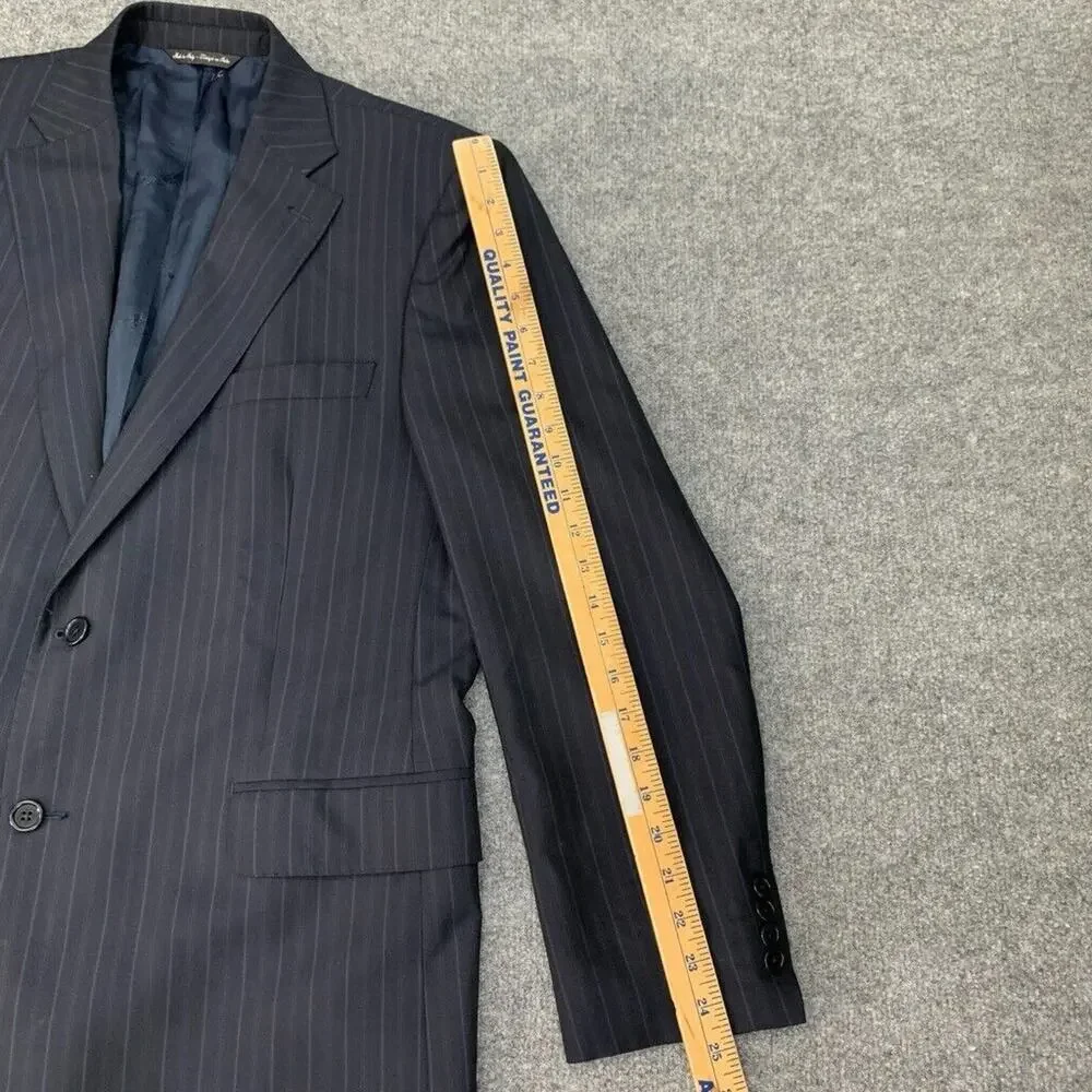 Ermenegildo Zegna Blazer Mens 42 Indigo Pinstripe 5362 Classic Saks Fifth Avenue